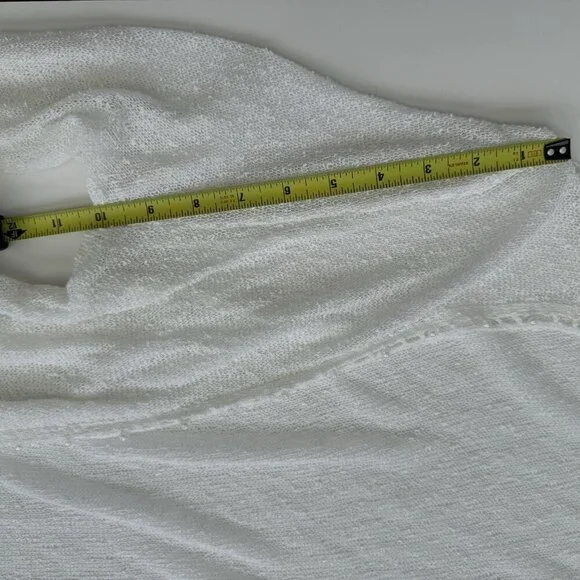 Fairy Cardigan Open Sheer White Pearl Embellishment Romantic Delicate XL - Picture 11 of 16